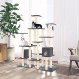 Vidaxl Katzenmöbel mit Sisal-Kratzstämmen 145 cm dunkelgrau