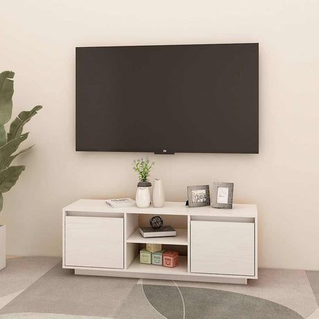 Vidaxl tv-meubel 110x30x40 cm massief grenenhout wit