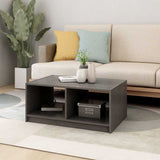 Vidaxl salontafel 75x50x33,5 cm massief grenenhout grijs