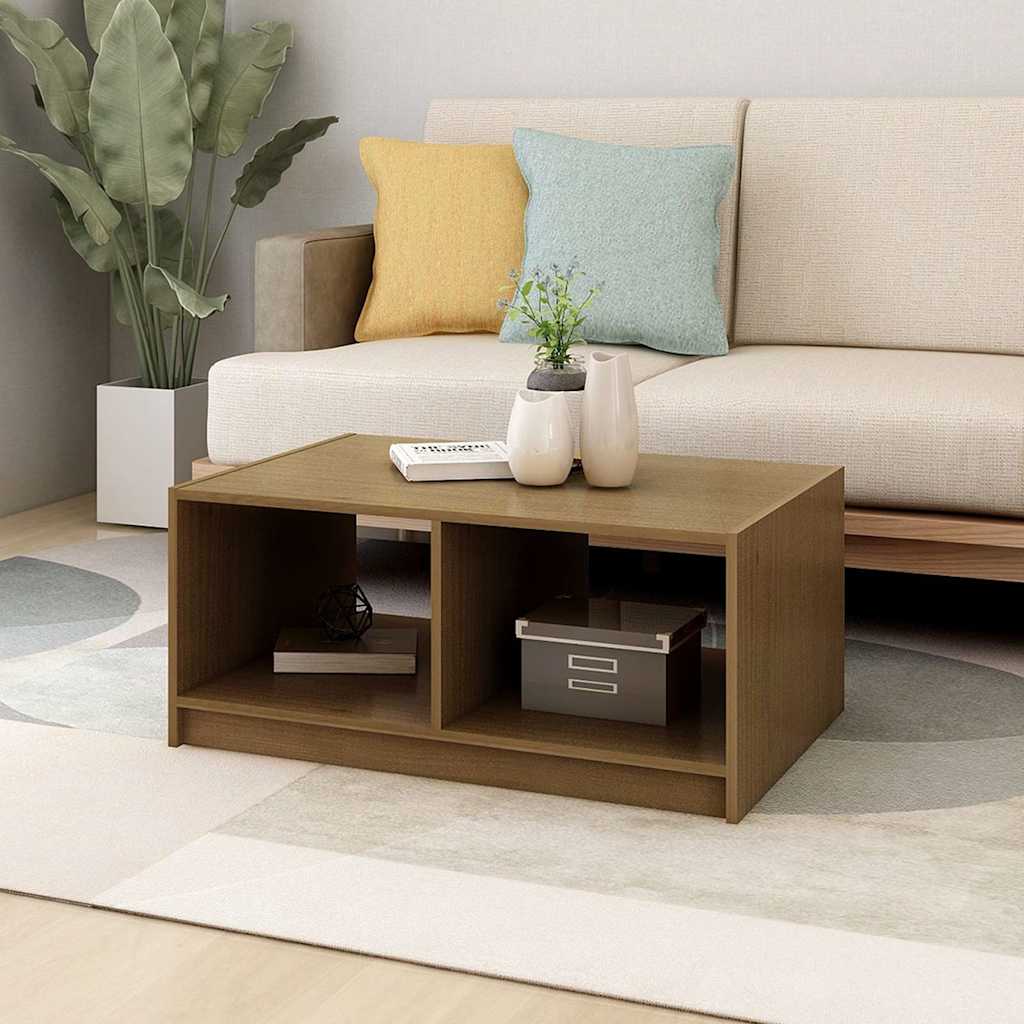 Vidaxl salontafel 75x50x33,5 cm massief grenenhout honingbruin