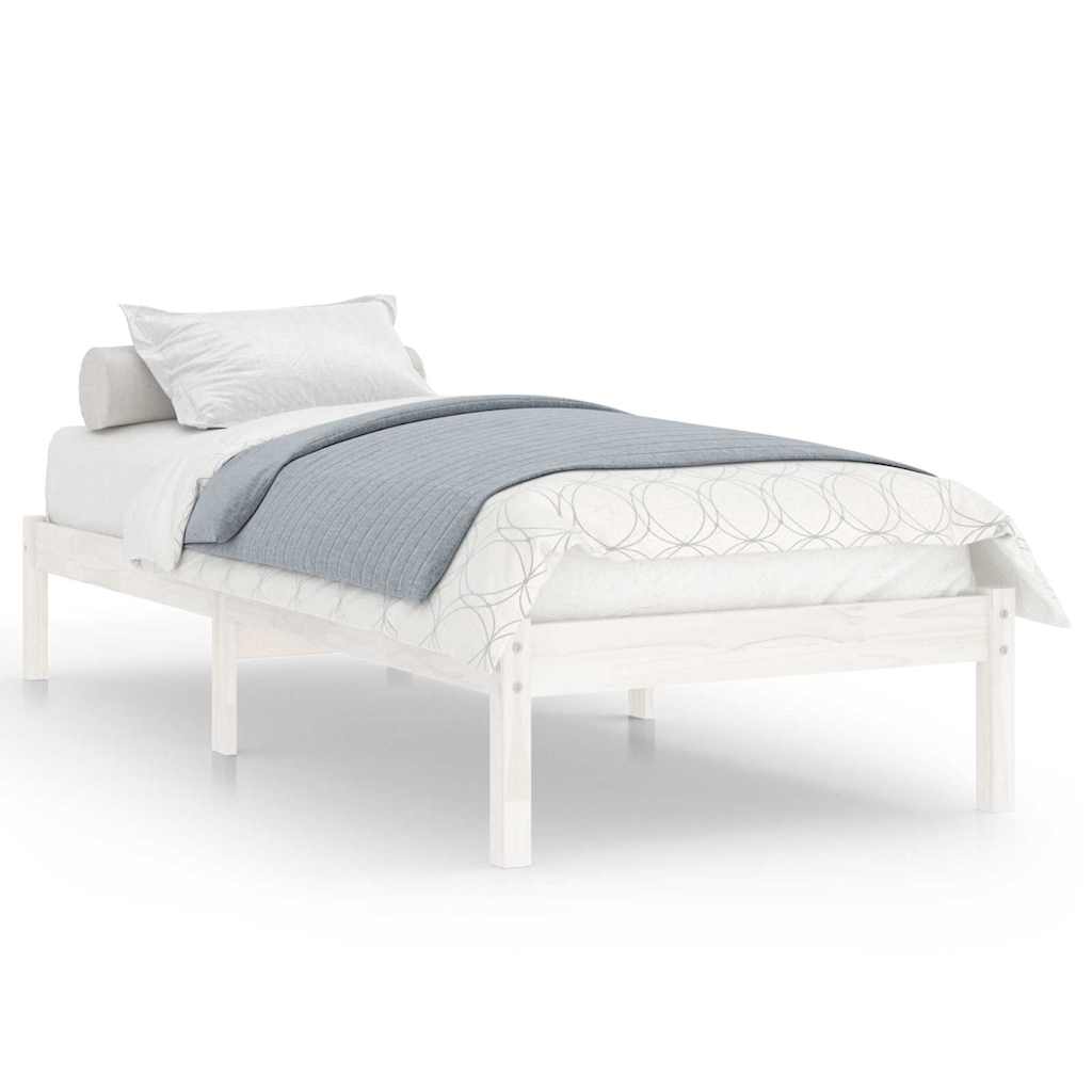 Vidaxl bedframe massief hout wit 90x190 cm