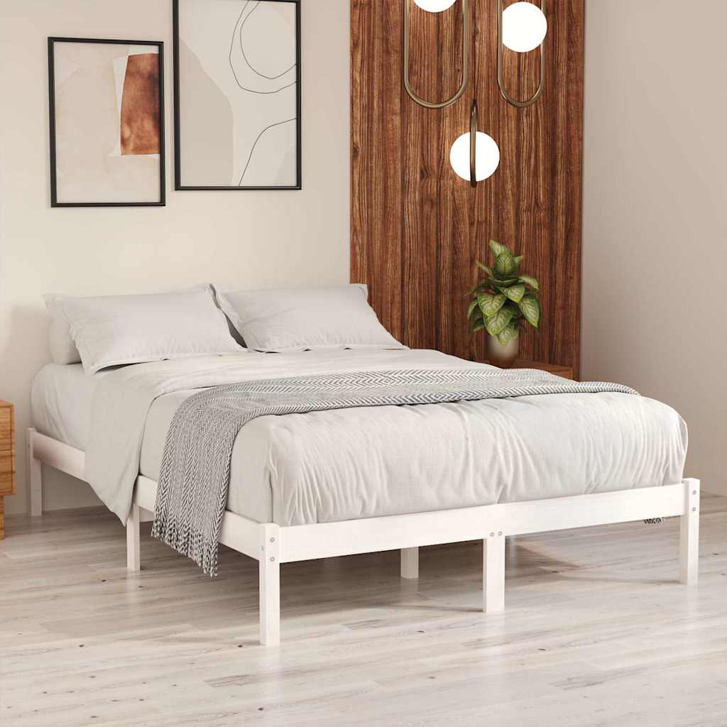 Vidaxl bedframe massief grenenhout wit 200x200 cm