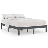 Vidaxl bedframe massief grenenhout grijs 200x200 cm
