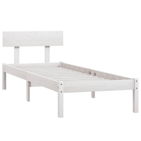 Vidaxl bedframe massief hout wit 75x190 cm