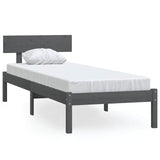 Vidaxl bedframe massief grenenhout grijs 90x190 cm