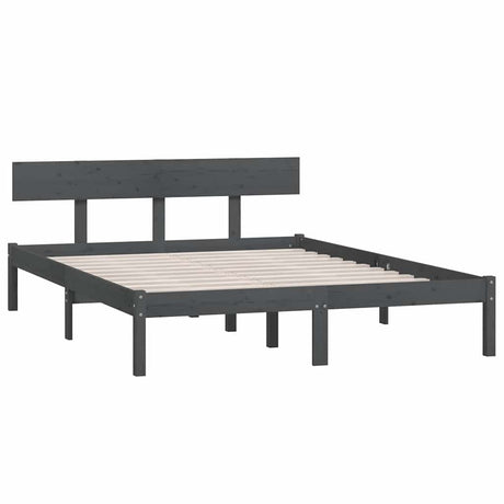Vidaxl bedframe massief hout grijs 120x190 cm