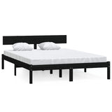 Vidaxl bedframe massief grenenhout zwart 140x190 cm