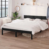 Vidaxl bedframe massief grenenhout zwart 140x190 cm