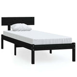 Vidaxl bedframe massief grenenhout zwart 90x200 cm