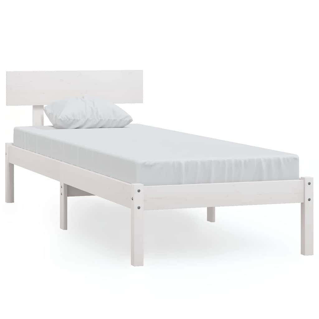 Vidaxl bedframe massief grenenhout wit 100x200 cm
