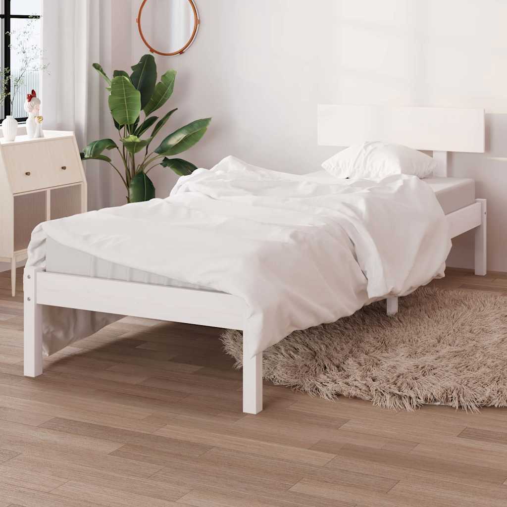 Vidaxl bedframe massief grenenhout wit 100x200 cm
