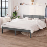 Vidaxl bedframe massief grenenhout grijs 140x200 cm