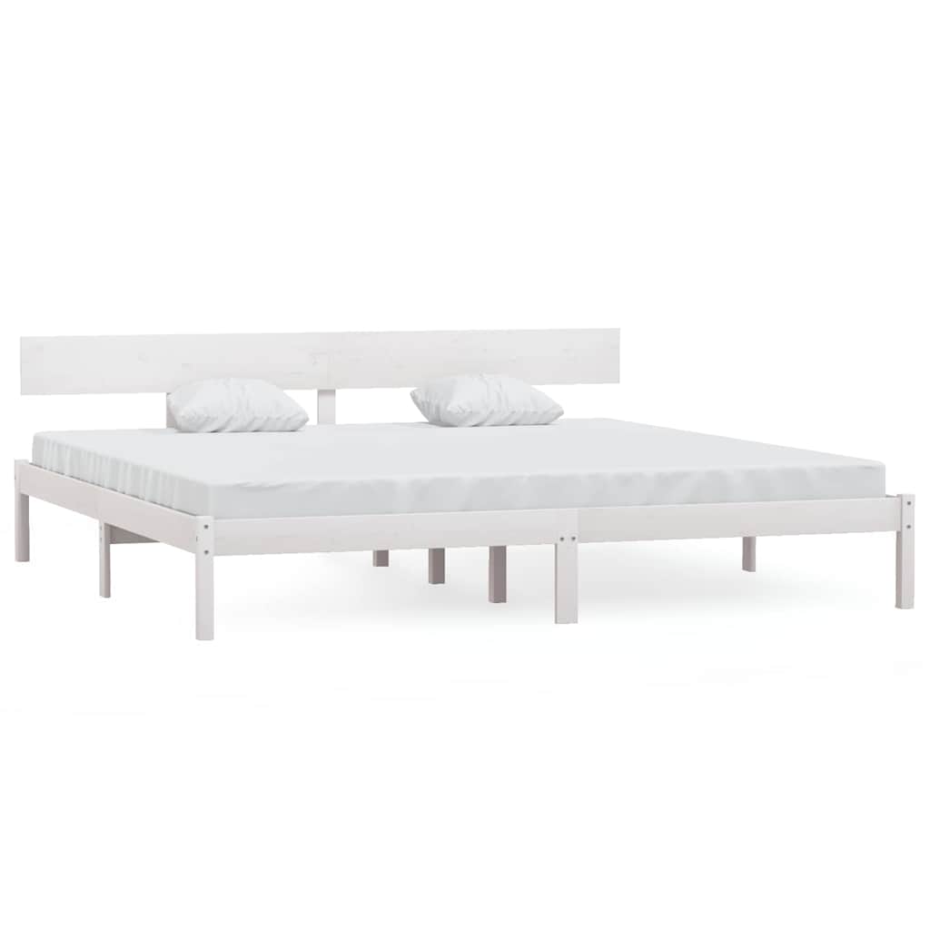 Vidaxl bedframe massief grenenhout wit 200x200 cm