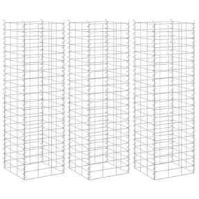 Vidaxl schanskorf plantenbakken 3 st verhoogd 30x30x100 cm ijzer