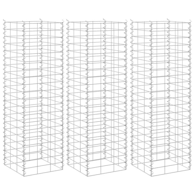 Vidaxl schanskorf plantenbakken 3 st verhoogd 30x30x100 cm ijzer