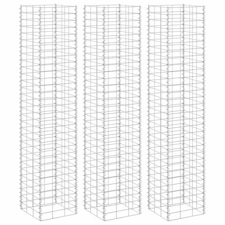 Vidaxl Schanskorf Pflanzer 3 ST erhöht 30 x 30 x 1550 cm Eisen