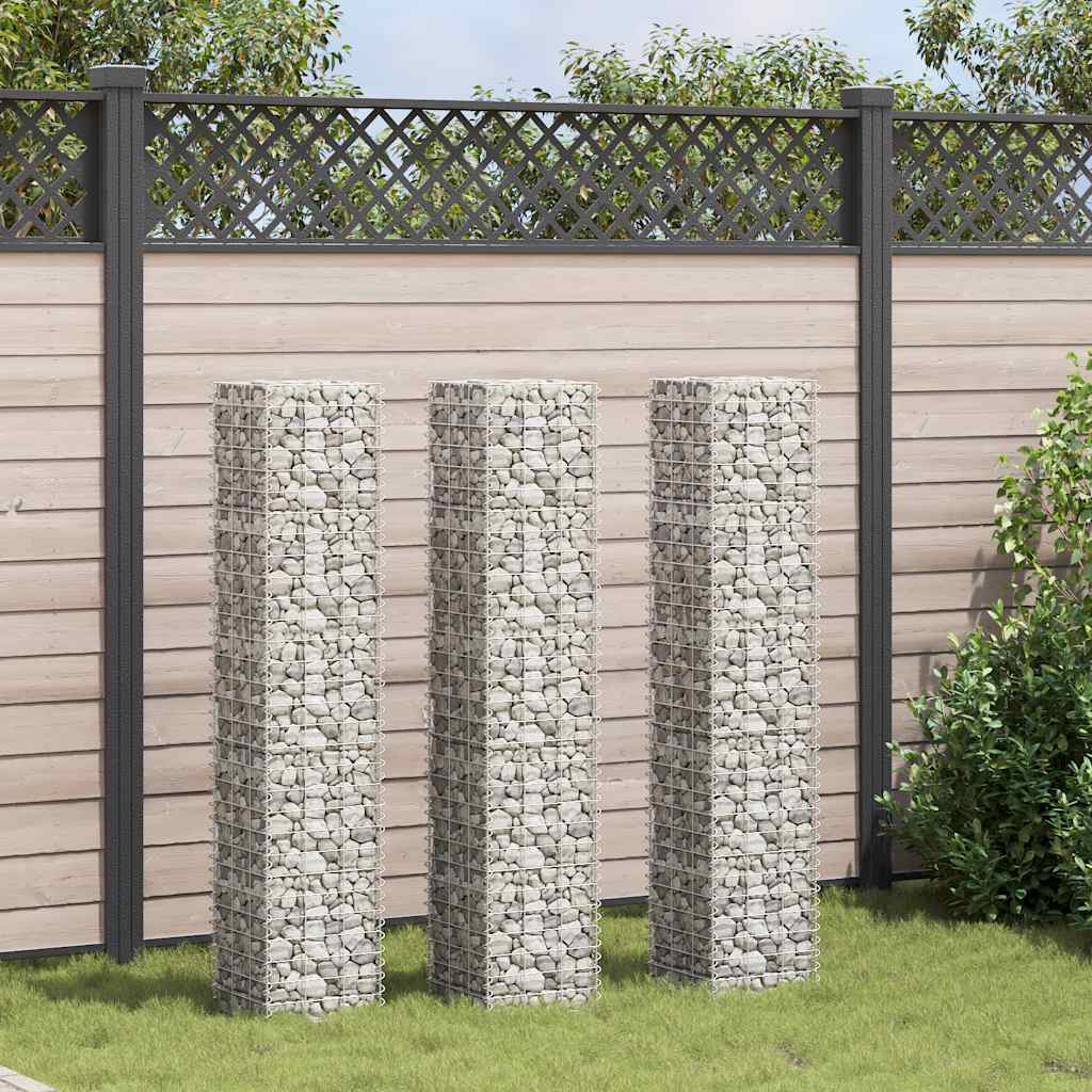 Vidaxl Schanskorf Pflanzer 3 ST erhöht 30 x 30 x 1550 cm Eisen