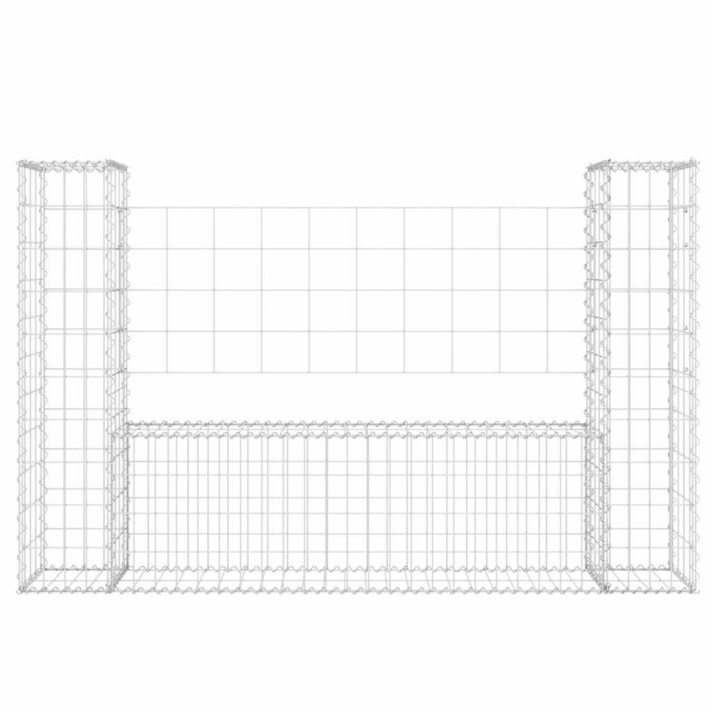 Vidaxl Schanskorf U-förmig mit 2 Pfosten 140x20x100 cm Eisen