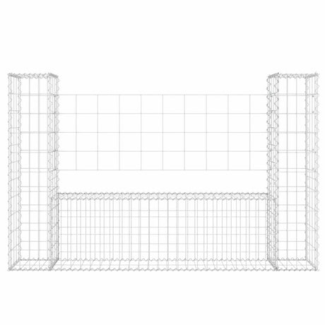Vidaxl Schanskorf U-förmig mit 2 Pfosten 140x20x100 cm Eisen