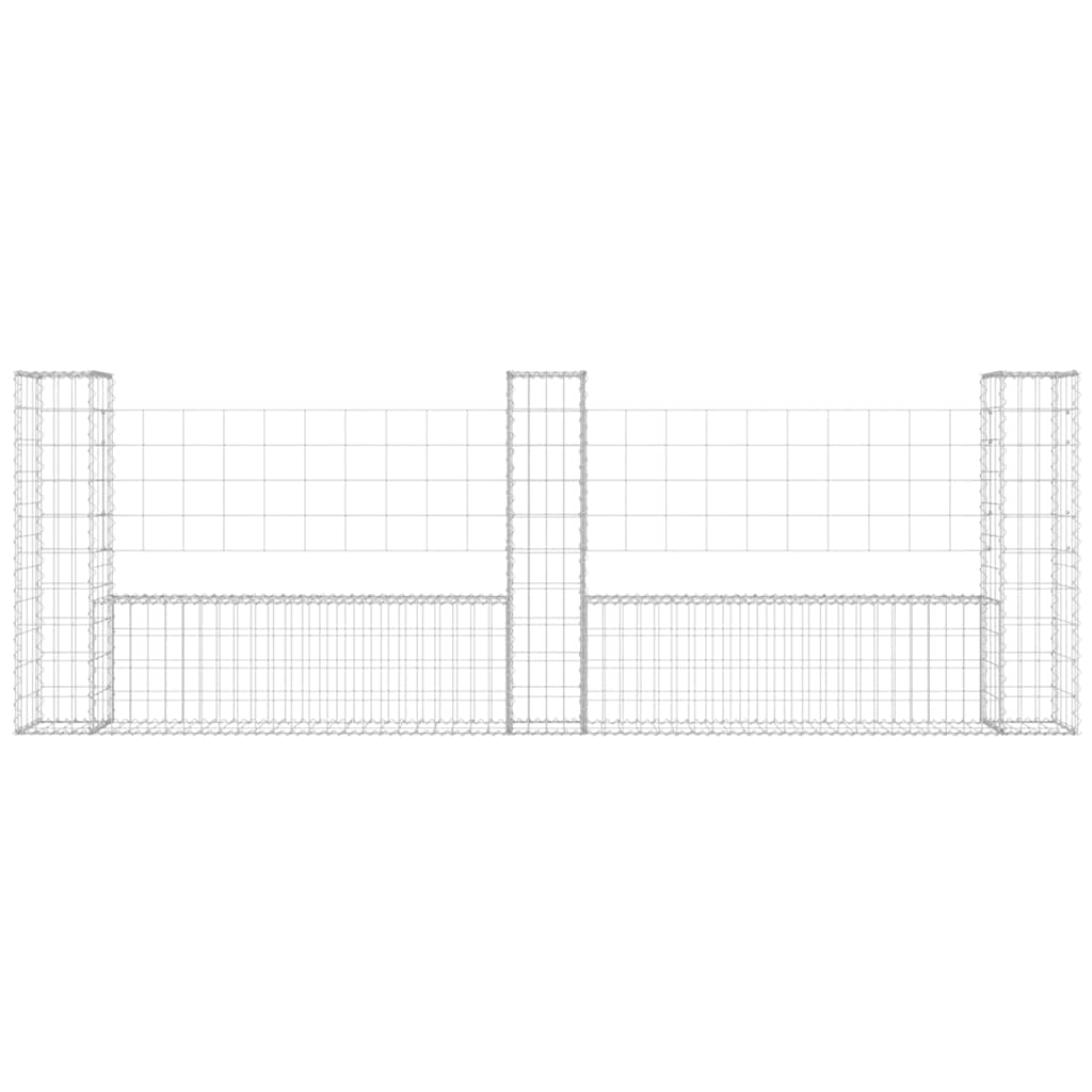 Vidaxl Schanskorf U-förmig mit 3 Pfosten 260x20x100 cm Eisen