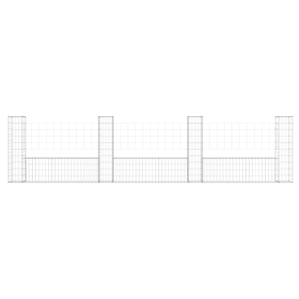 Vidaxl Schanskorf U-förmig mit 4 Pfosten 380x20x100 cm Eisen