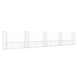 Vidaxl Schans Korb U-förmig mit 5 Pfosten 500x20x100 cm Eisen