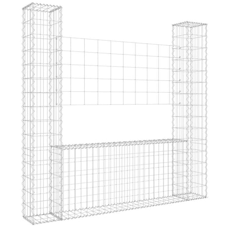 Vidaxl Schanskorf U-förmig mit 2 Pfosten 140x20x150 cm Eisen