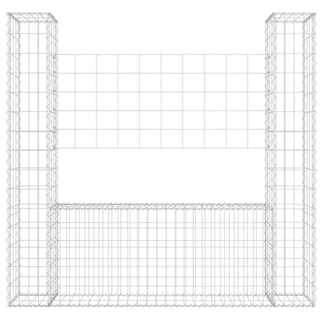 Vidaxl Schanskorf U-förmig mit 2 Pfosten 140x20x150 cm Eisen