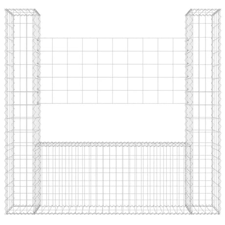 Vidaxl Schanskorf U-förmig mit 2 Pfosten 140x20x150 cm Eisen