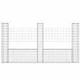 Vidaxx Gabione U-Form mit 3 Pfosten 260x20x150 cm Eisen