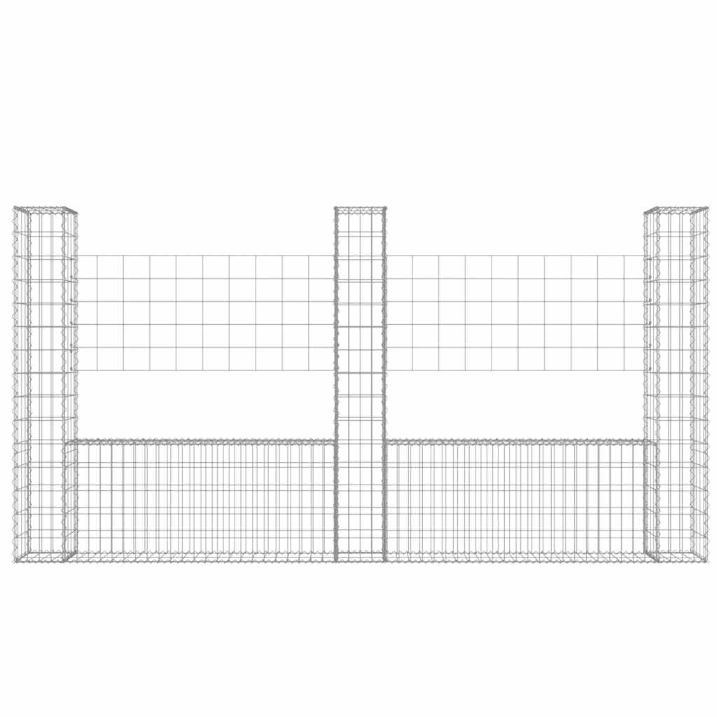 Vidaxl Schanskorf U-förmig mit 3 Pfosten 260x20x150 cm Eisen