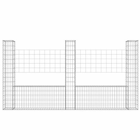 Vidaxl Schanskorf U-förmig mit 3 Pfosten 260x20x150 cm Eisen