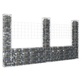 Vidaxx Gabione U-Form mit 3 Pfosten 260x20x150 cm Eisen