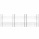 Vidaxl Schanskorf U-förmig mit 4 Pfosten 380x20x150 cm Eisen