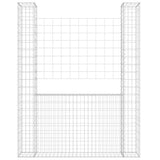Vidaxl schanskorf u-vormig met 2 palen 140x20x200 cm ijzer