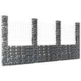Vidaxl Schanskorf U-förmig mit 4 Pfosten 380x20x200 cm Eisen