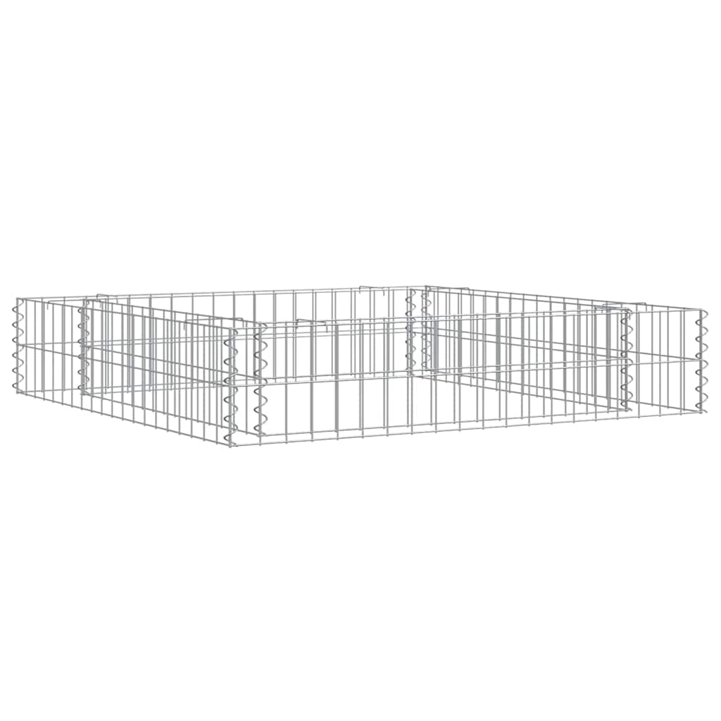 Vidaxx Gabionen-Pflanzgefäß erhöht 100x100x20 cm aus verzinktem Stahl