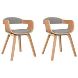 Vidaxl eetkamerstoel 2 st gebogen hout en stof taupe