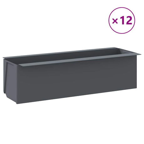Vidaxl Blütenboxen für Europaletten 12 ST 36x13,5x9.5 cm pp grau