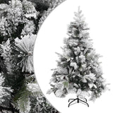 Vidaxl Weihnachtsbaum mit Kiefernkegeln und Schnee 150 cm PVC und PE