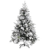 Vidaxl Weihnachtsbaum mit Kiefernkegeln und Schnee 150 cm PVC und PE