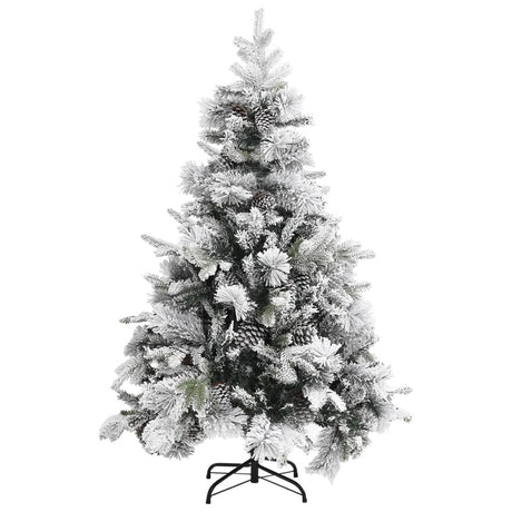 Vidaxl Weihnachtsbaum mit Kiefernkegeln und Schnee 150 cm PVC und PE
