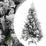 Vidaxl Weihnachtsbaum mit Kiefernkegeln und Schnee 195 cm PVC und PE