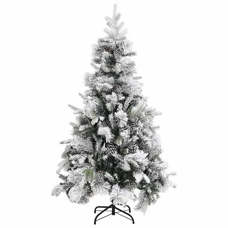 Vidaxl Weihnachtsbaum mit Kiefernkegeln und Schnee 195 cm PVC und PE