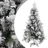 Vidaxl Weihnachtsbaum mit Kiefernkegeln und Schnee 225 cm PVC und PE