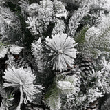 Vidaxl Weihnachtsbaum mit Kiefernkegeln und Schnee 225 cm PVC und PE