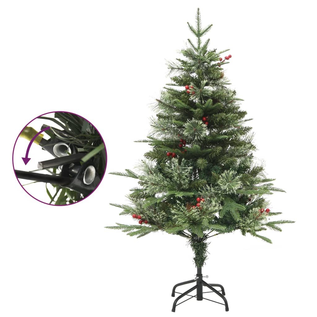 Vidaxl Weihnachtsbaum mit LED- und Kiefernkegeln 150 cm PVC und PE Green