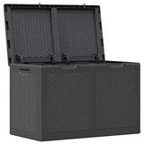 Vidaxl tuinbox 180 l pp rattan zwart