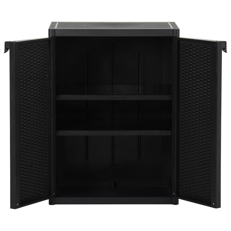 Vidaxl tuinkast 65x45x88 cm polypropyleen rattan zwart