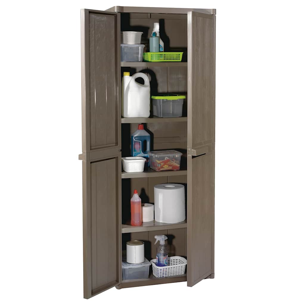 Vidaxl tuinkast 65x45x172 cm polypropyleen hout-look bruin